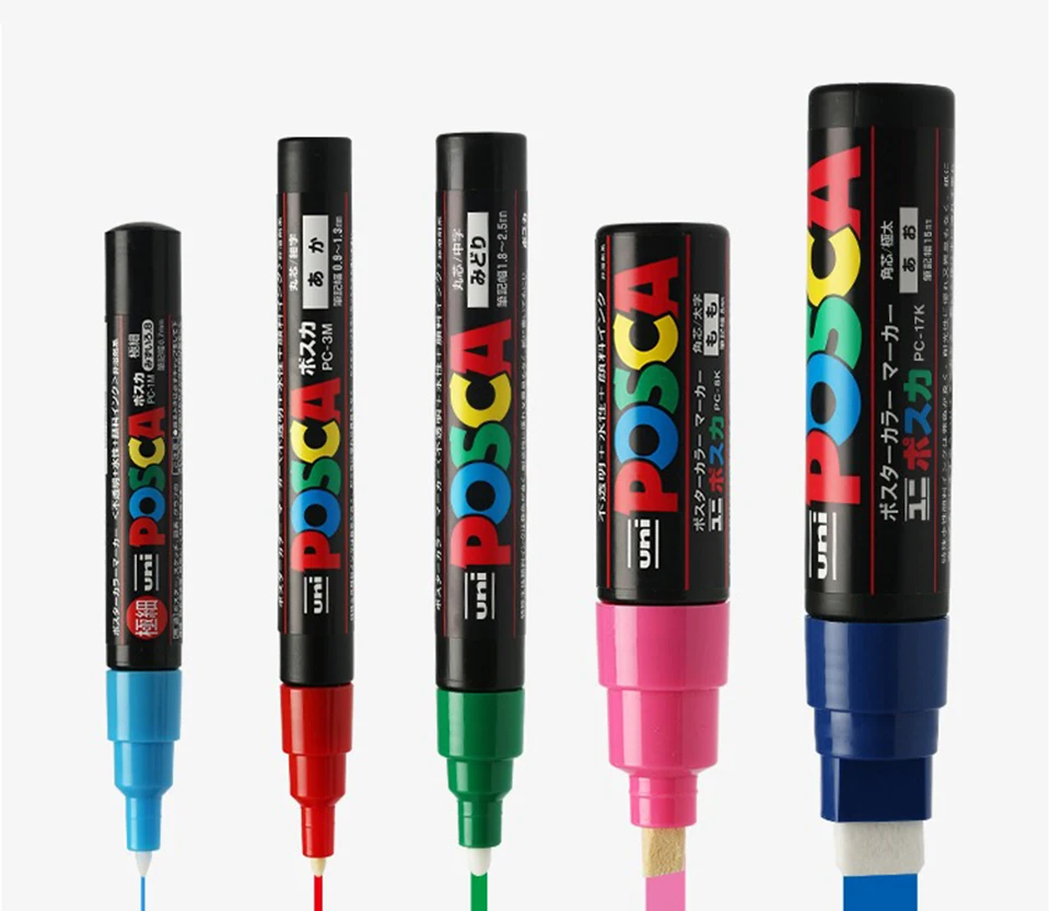 1 stücke Japan UNI POSCA Marker PC-1M/3M/5M Acryl Graffiti Stift Wasserdicht DIY stapelbare Farbe Kunst Malerei Schule Liefert – Detail 8