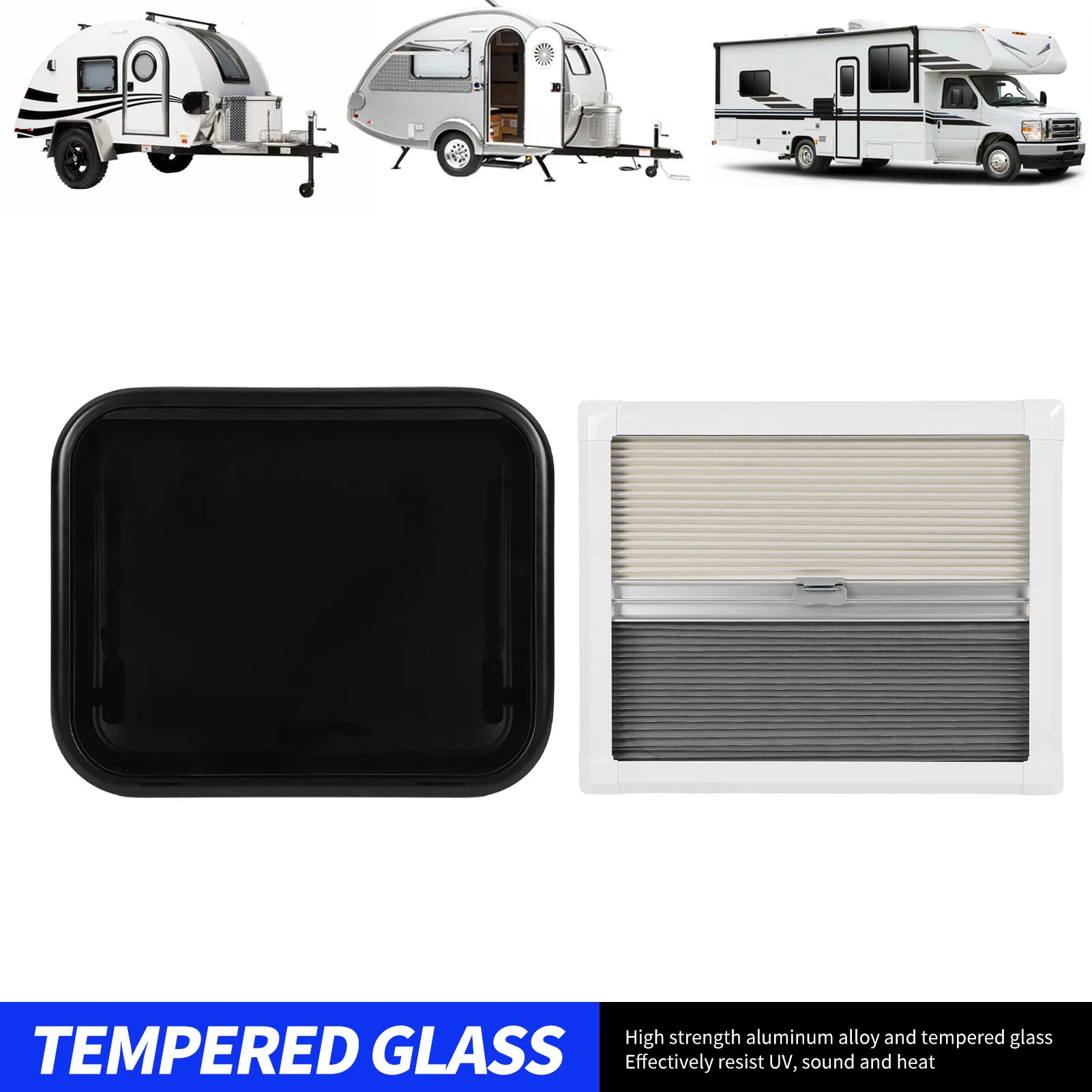 RV External Push Window 16x12in Rounded Acrylic Glass Easy Install Erosion Resistant RV Emergency Window for Trailer Motorhome