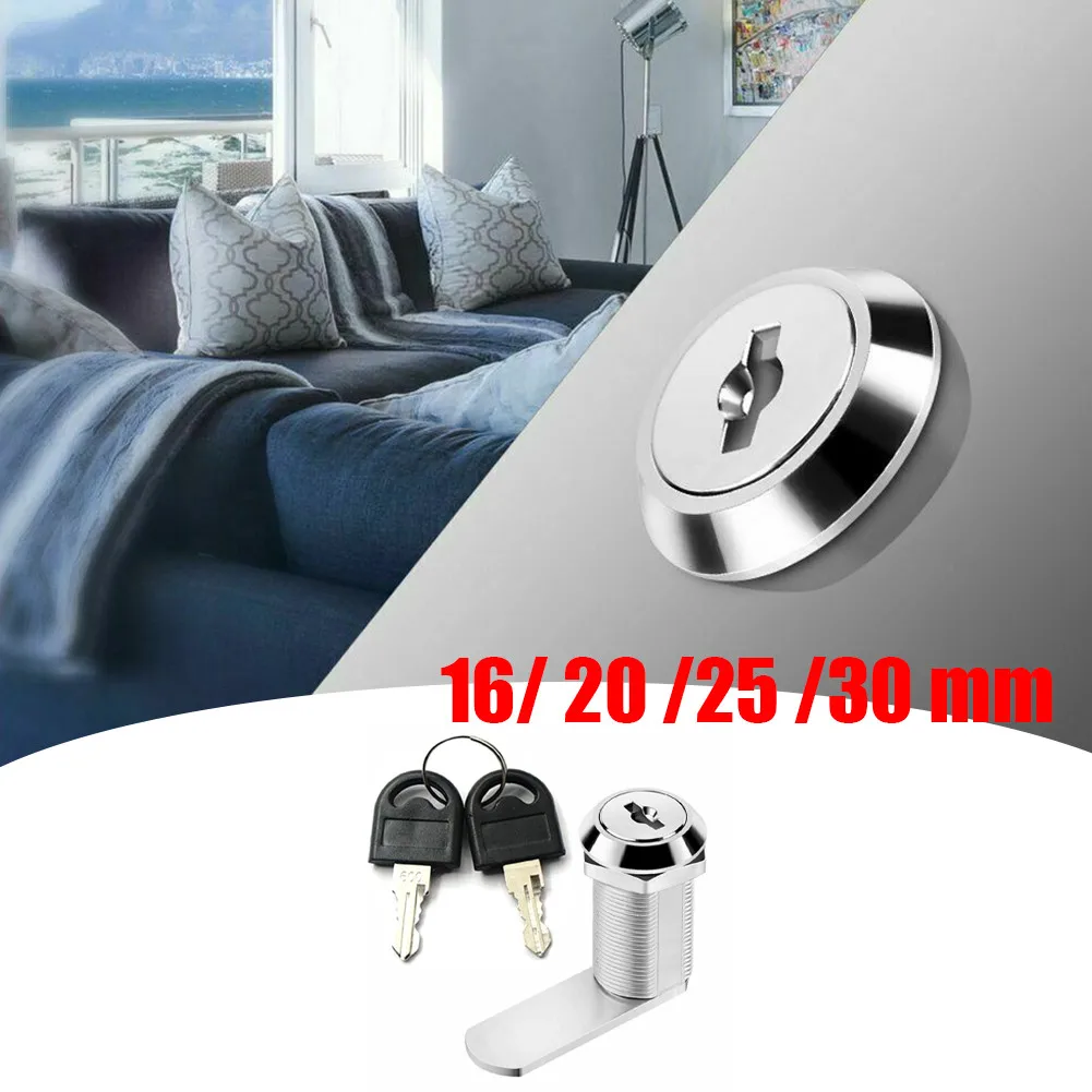 Drawer Cam Lock Cabinet Mailbox Cylinder Lock Cupboard Tongue Locker 16/20/25/30mm With 2 Key Security Furniture Hardware