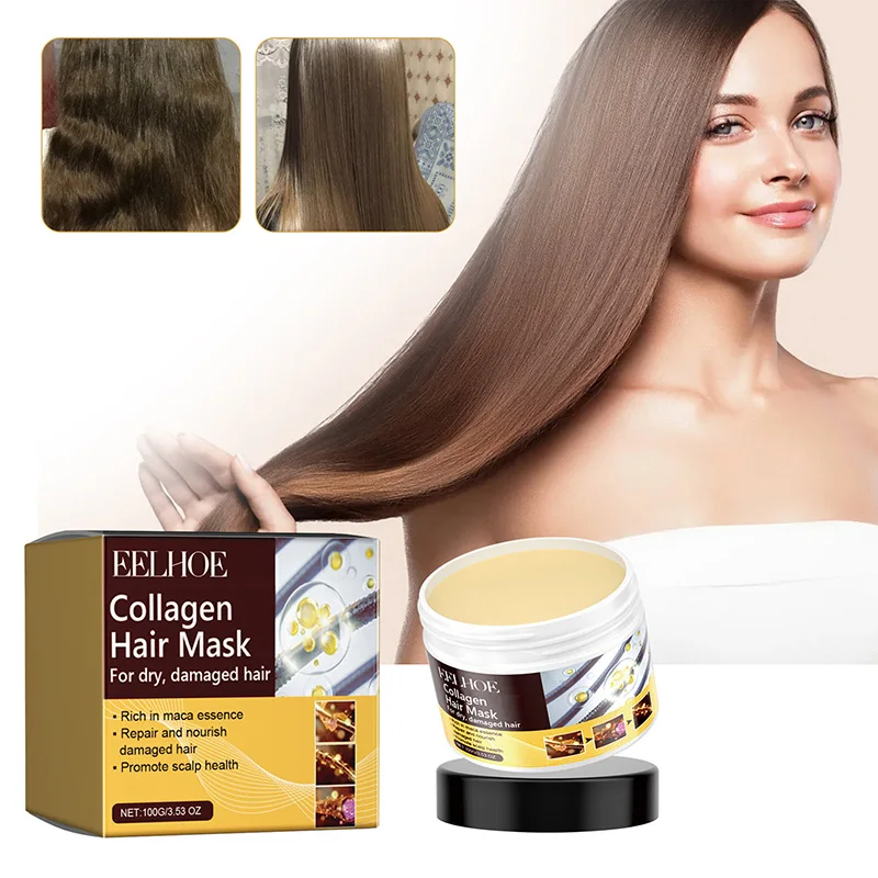 Collagen Moisturizing Hair Mask Revitalizing Hydrating Nourishing Hair Care  Reduce Dry Damaged Hair Care Product Women Men