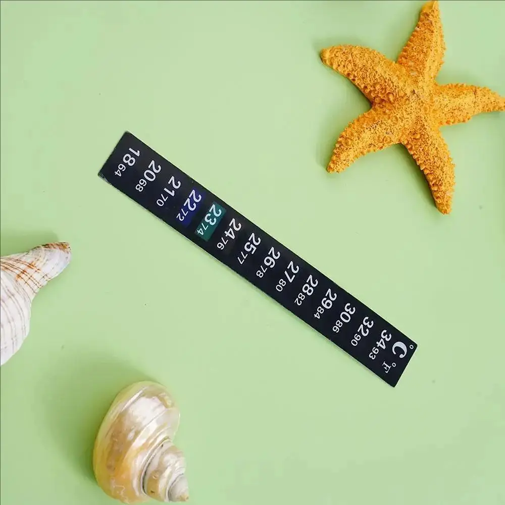 5Pcs/10Pcs Aquarium Fish Tank Strip Stick-on Discolor Thermometer Sticker Adhesive Sticky Dual Scale Sticker Temperature Tools