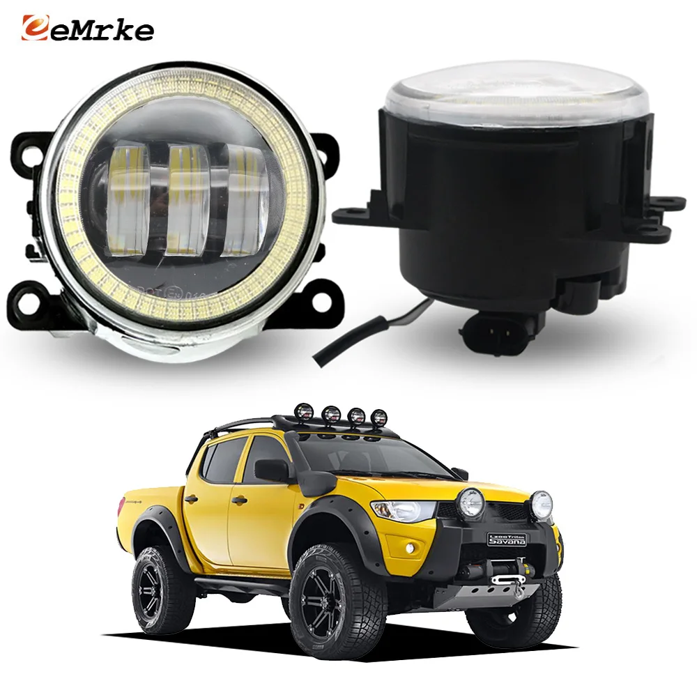 

Светодиодные противотуманные фары с функцией «ангельских глазок» и дневными ходовыми огнями (DRL) для Mitsubishi L200 Triton IV 2010-2018, передний бампер, улучшенные ходовые огни