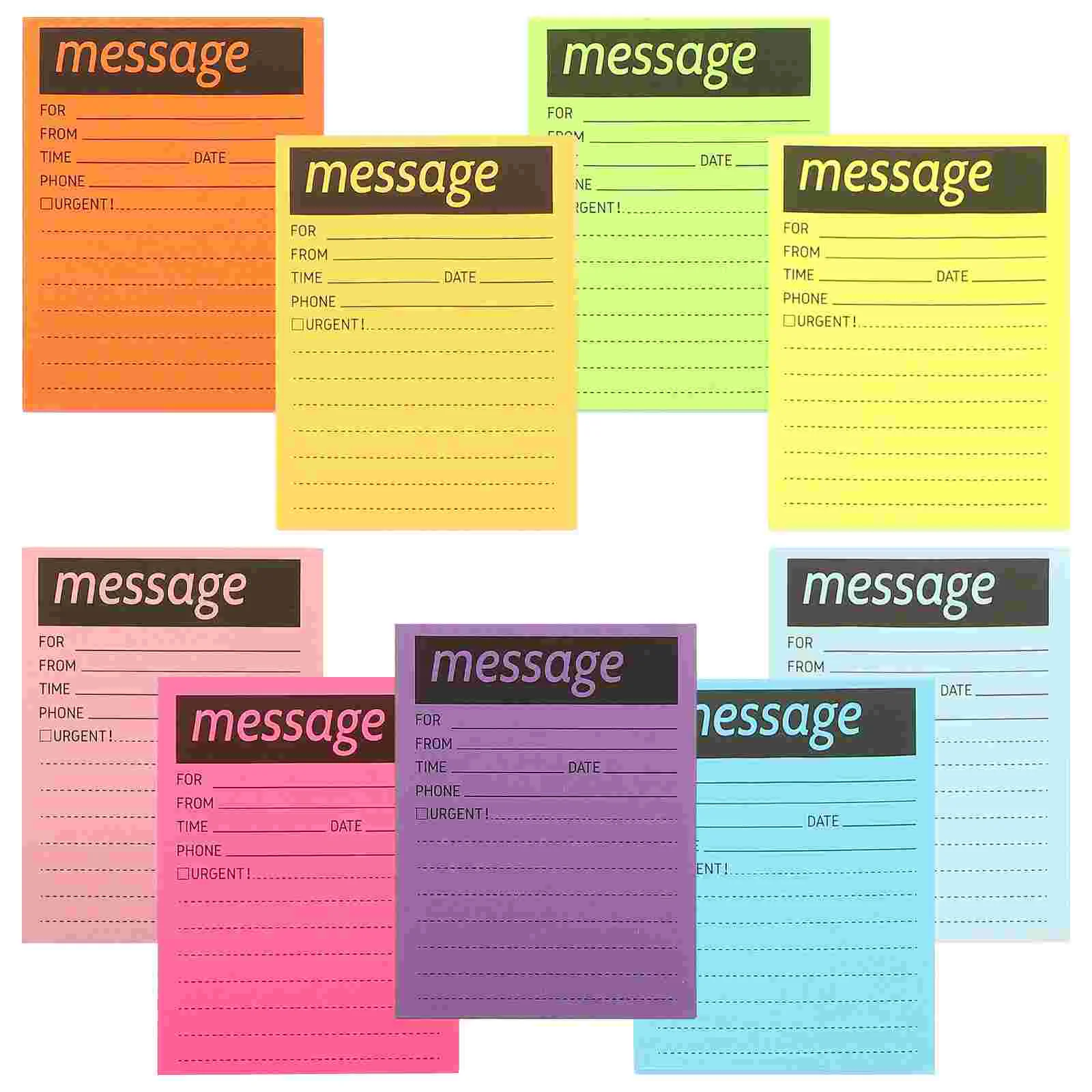 9 Books Fluorescent Multi-function Memo Stickers Daily Use Office Message Pad Supply The Notebook