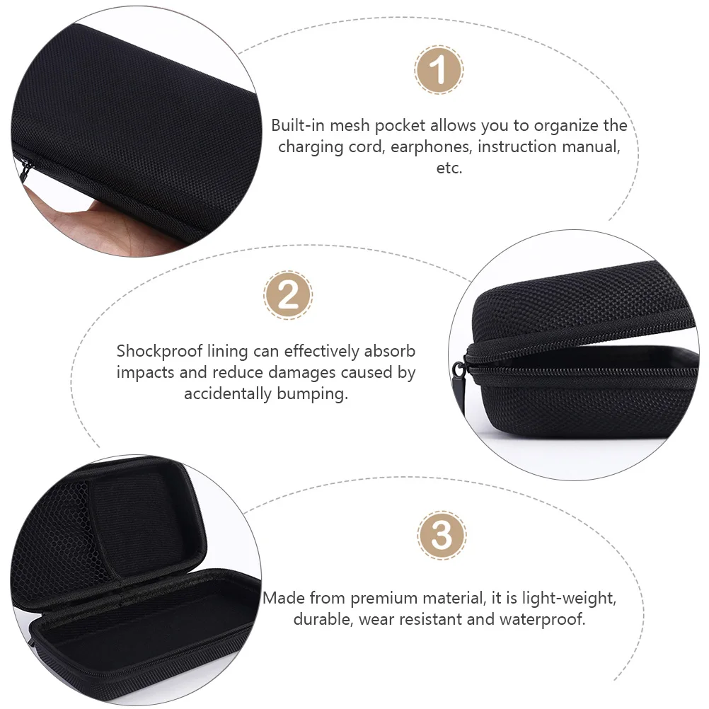 

2Pcs Microphone Storage Box Compact Eva Hard Case Wear Resistant Lightweight Carrying Bag with Interior Organizer Pocket
