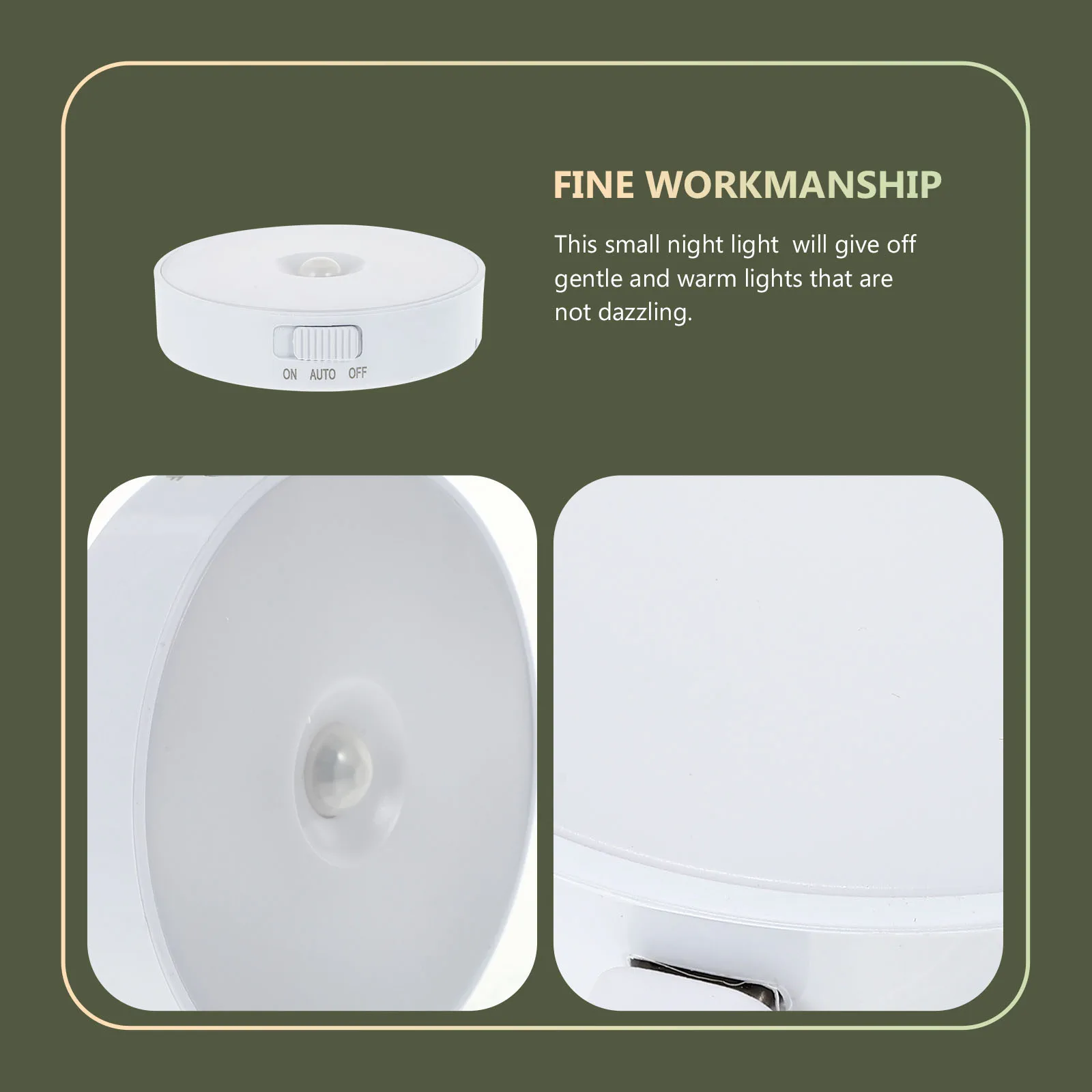 

1Set Premium Abs Material Human Body Sensing Night Light Usb Charging Bedside Lamp Home Use Automatic Off