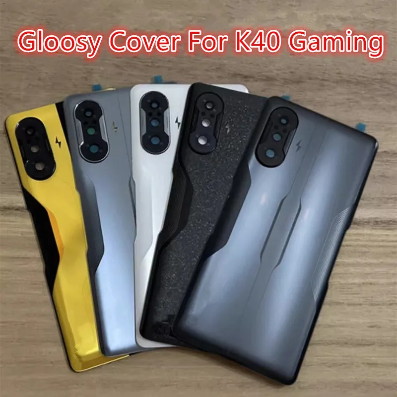 

K40Game Housing For Xiaomi Redmi K40 Gaming 6.67" Battery Back Cover Glass Door Repair Replace Rear Case + Camera Lens