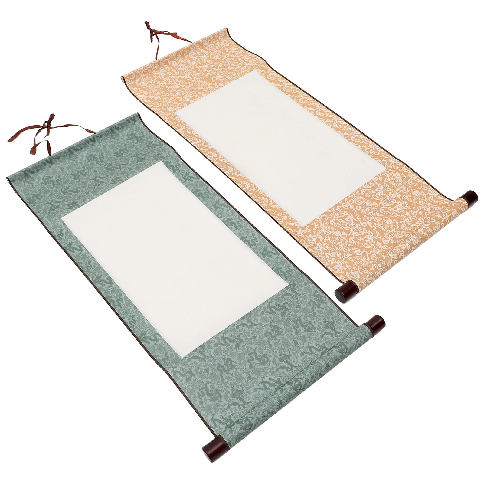 2Pcs Chinese Calligraphy Paper Xuan Paper Roll for Painting Writing Practice Blank Hanging Scroll Art Craft Home Office Decor