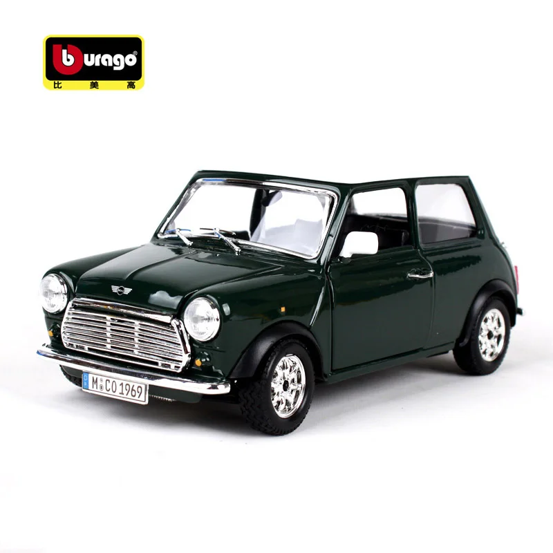 Bburago 1:24 1969 Mini Cooper Alloy Car Model Diecast Metal Toy Classic Car Vehicles Model Simulation Collection Childrens Gifts