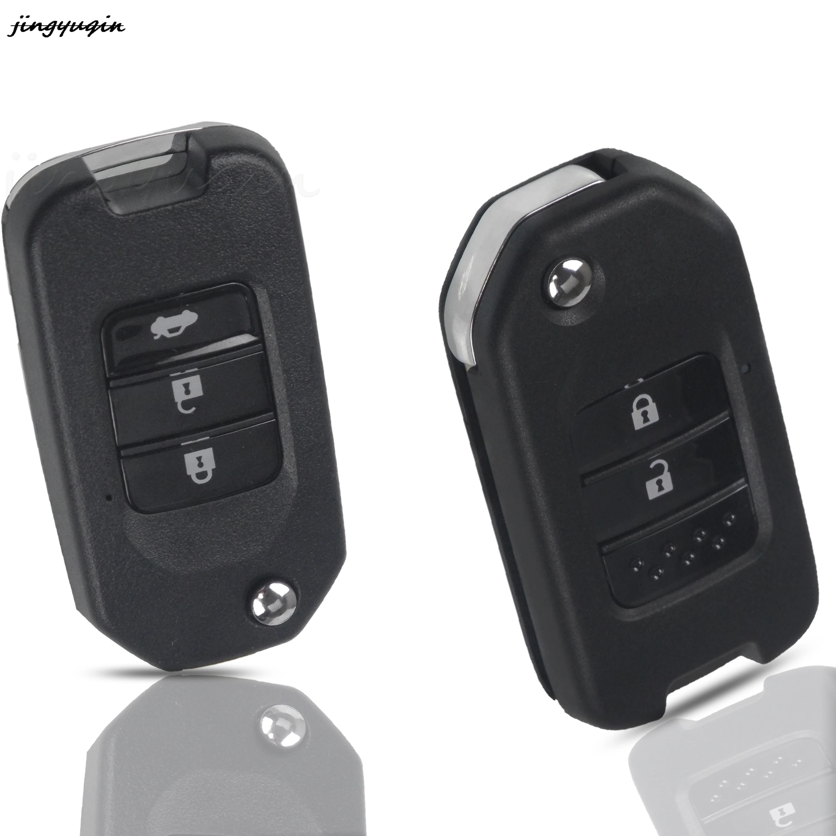 

jingyuqin 2/3 Buttons Replacement Modified Flip Folding Remote Car Key Shell Case For Honda Fit XRV CITY Civic Vezel