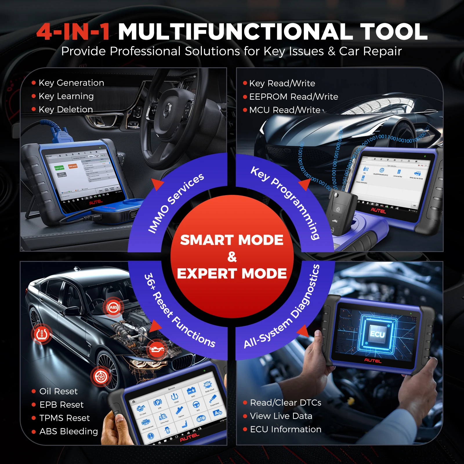 Autel MaxiIMIM508SPRO Car Key Programming Tool OBD2 Scanner IMMO Key Programmer Diagnostic Auto Scanner All Systems Diagnostic