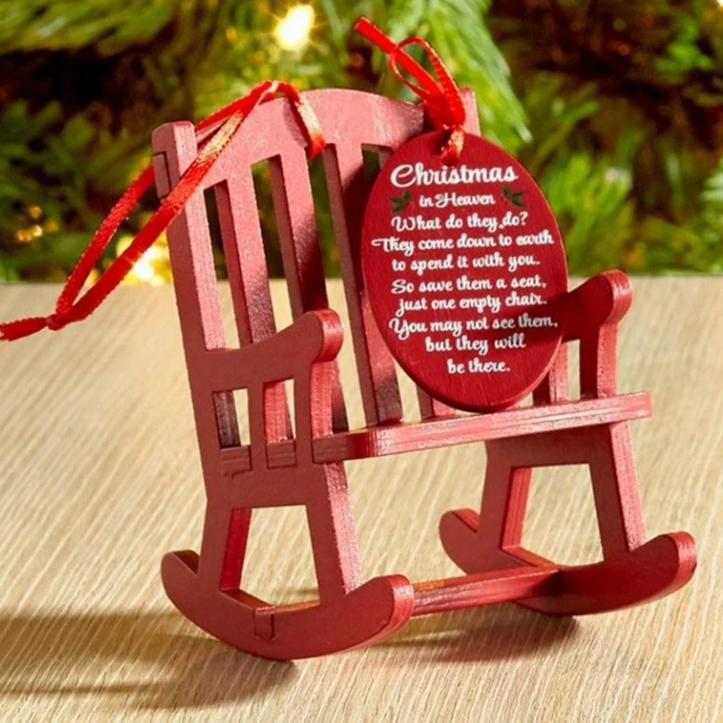 Mini Rocking Chair Ornament Rocking Rocking Chair Model Toy Scene Decorated With Christmas Decorations