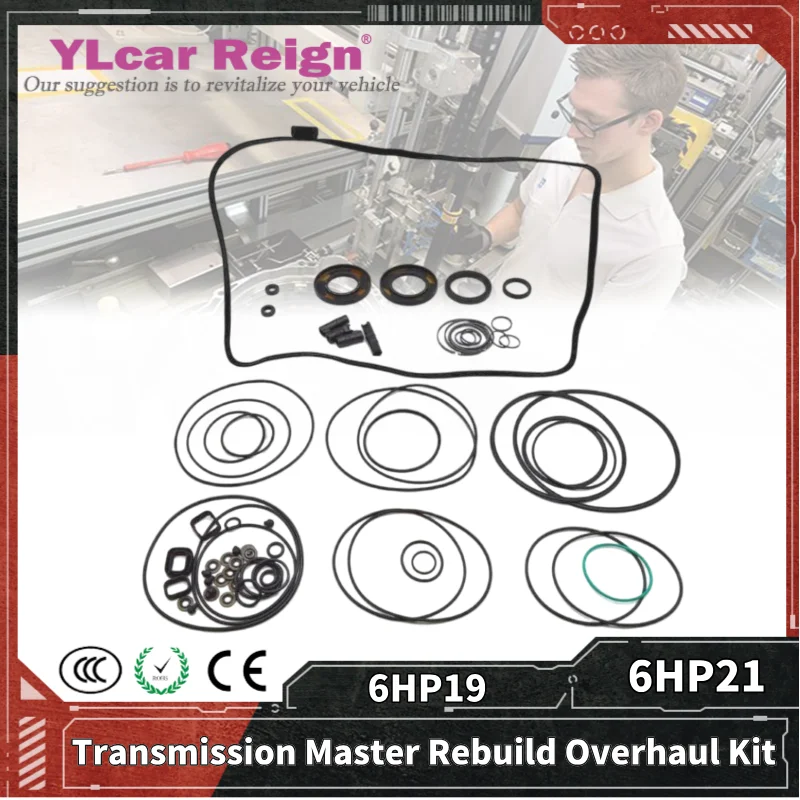 6HP19 6HP21 6-Speed Automatic Transmission Gearbox Rebuild Repair Overhaul Kit Seals Gasket Fit O-rings for BMW Car Accessories