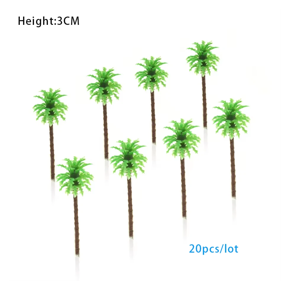 

20 шт. 30 мм миниатюрные кокосовые пальмы модель растений DIY изготовление моделей железнодорожный поезд макет песочный стол пейзаж для диорамы
