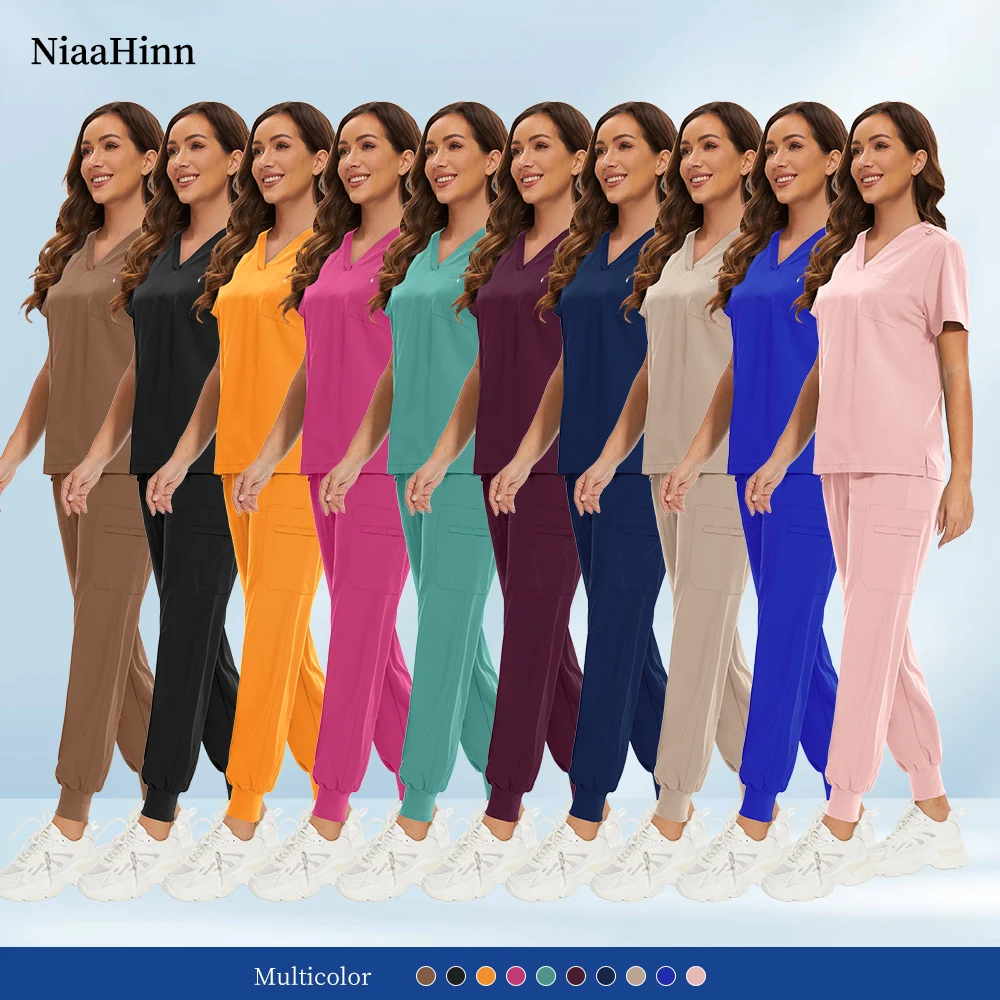 Niaahinn pielęgniarka peeling chirurgiczny garnitur mężczyźni kobiety unisex lekarz medyczny mundurek szpitalny najlepsze spodnie do biegania weterynaryjne mundury pielęgniarskie