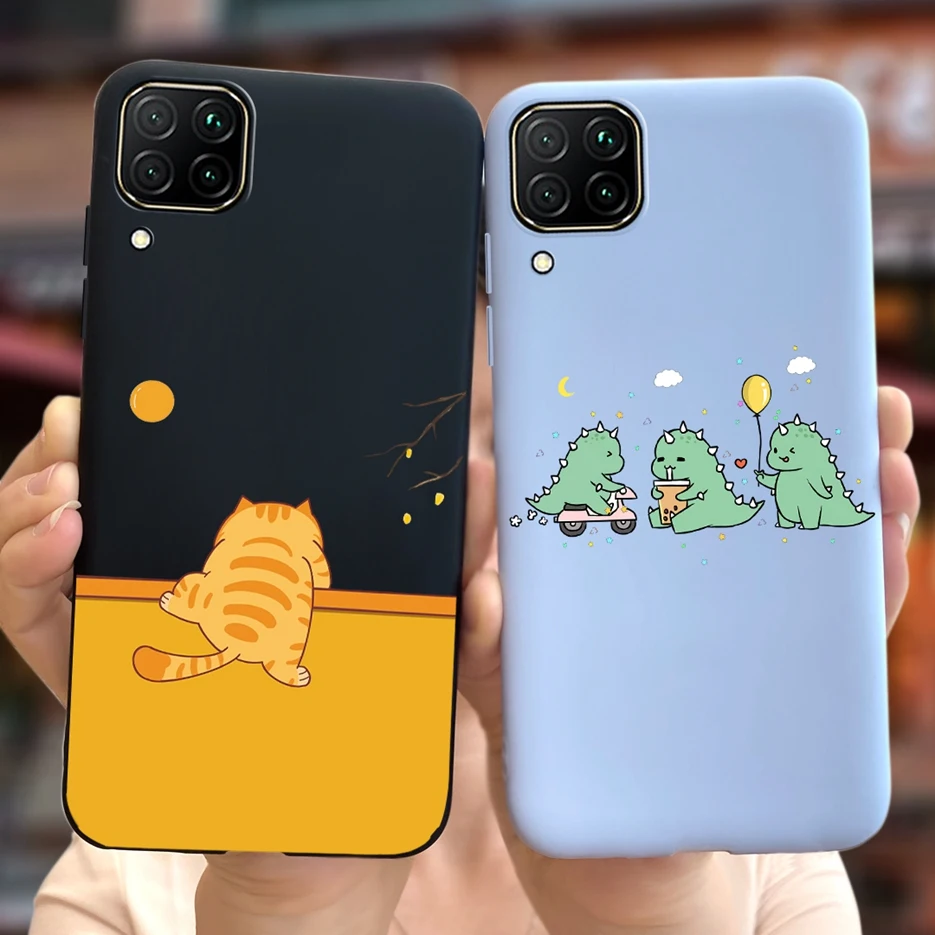For Huawei P40 Lite Case Nova 7i Cute Astronauts Cartoon Cover Soft Silicone Phone Case For Huawei Nova 7i Nova7i P40Lite Bumper