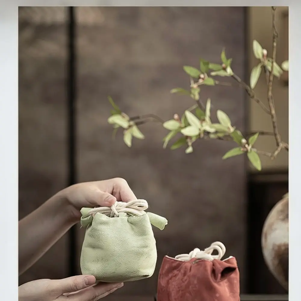 Portable Teapot Storage Pouch Travel Fabric Tea Cup Bag Master Cup Holder Drawstring Case Protective Organizer Soft Bag