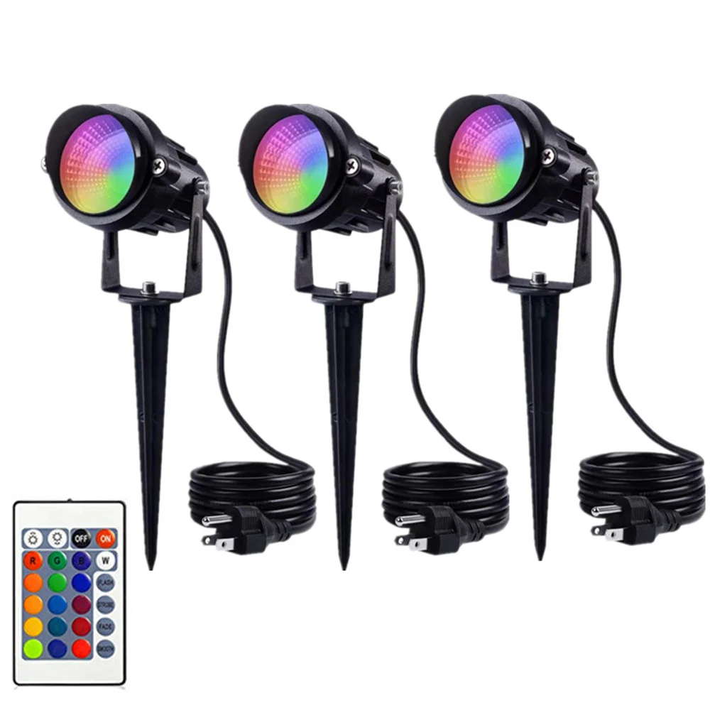 

1/2/3/4Pcs 10W COB LED Landscape Spotlights AC85-265V Outdoor Waterproof RGB LED Garden Lamp for Lawn Patio Pathway Lighting