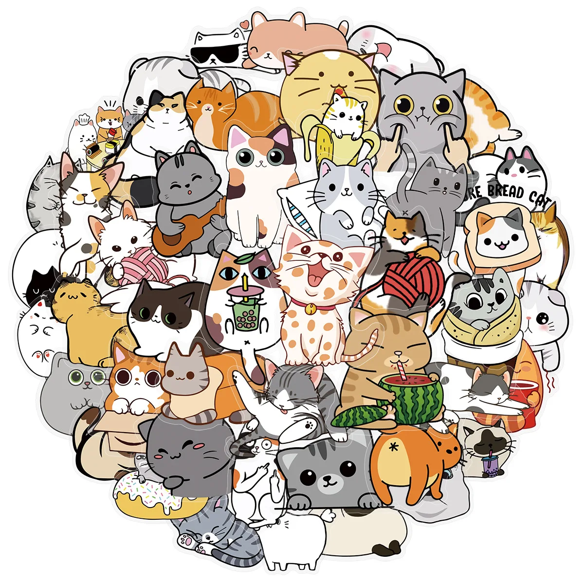 10/50PCS Kawaii Gatto Adesivi Simpatico Gattino Graffiti Animale Meme Decorazione Adesivo Trasparente Giocattoli Per Bambini Laptop Chitarra Auto Decalcomanie