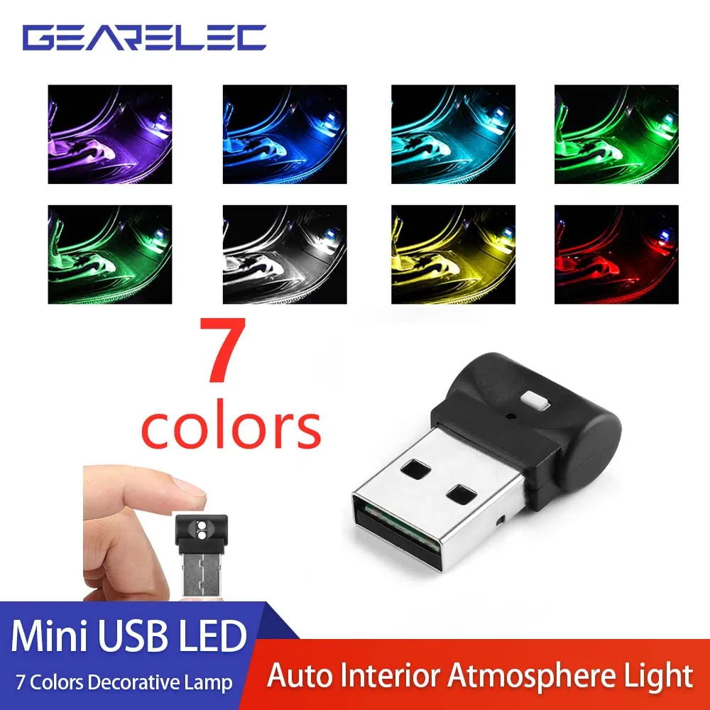 Mini USB LED Car Light Auto Interior Atmosphere Light Decorative for Peugeot 206 207 208 301 307 308 407 2008 3008