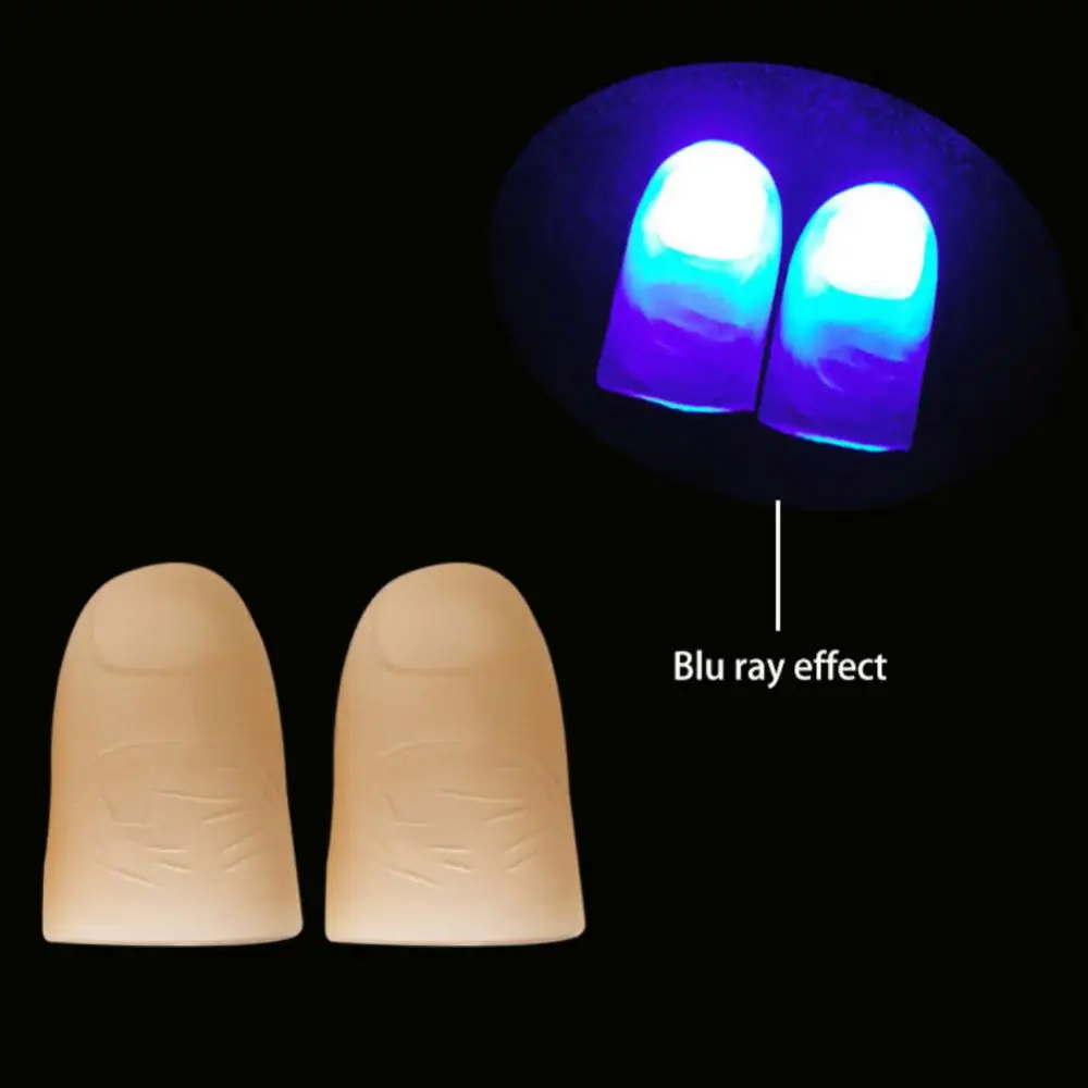 Magic Thumbs Light Toys Luminous Thumbs Light Led Flashing Fingers Magic Trick Props Halloween Party Toys 2Pcs/set