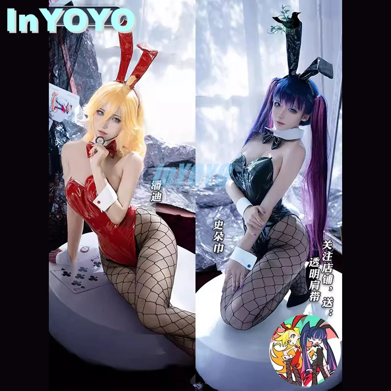 

InYOYO Panty & Stocking With Garterbelt Panty Anarch Stocking Anarchy Lovley Bunny Girl Jumpsuits Uniform Cosplay Costume