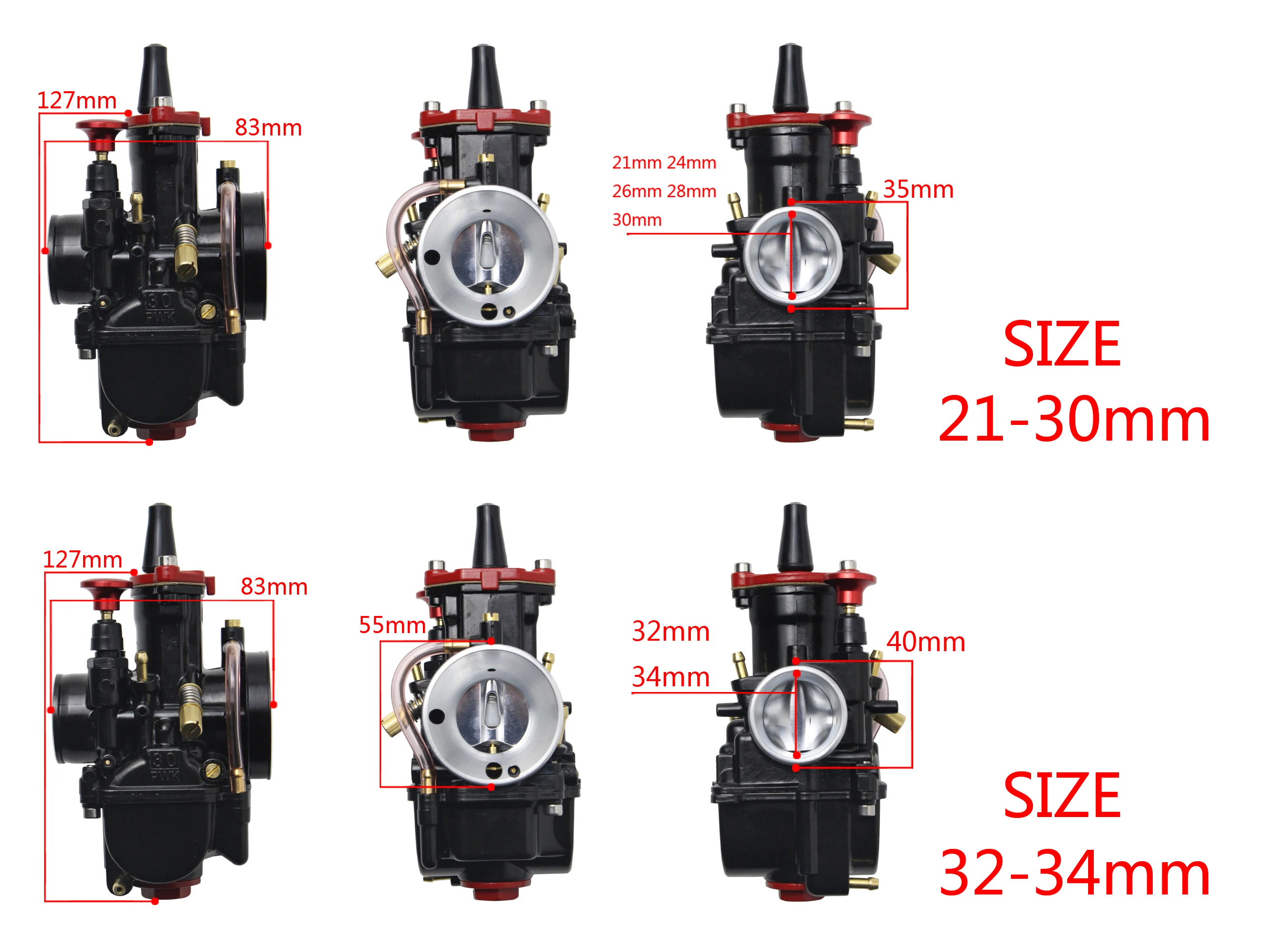 High Quality 21 24 26 28 30 32 34mm MAIKUNI PWK carburetor for 2T 4T engine motorcycle scooter UTV ATV universal