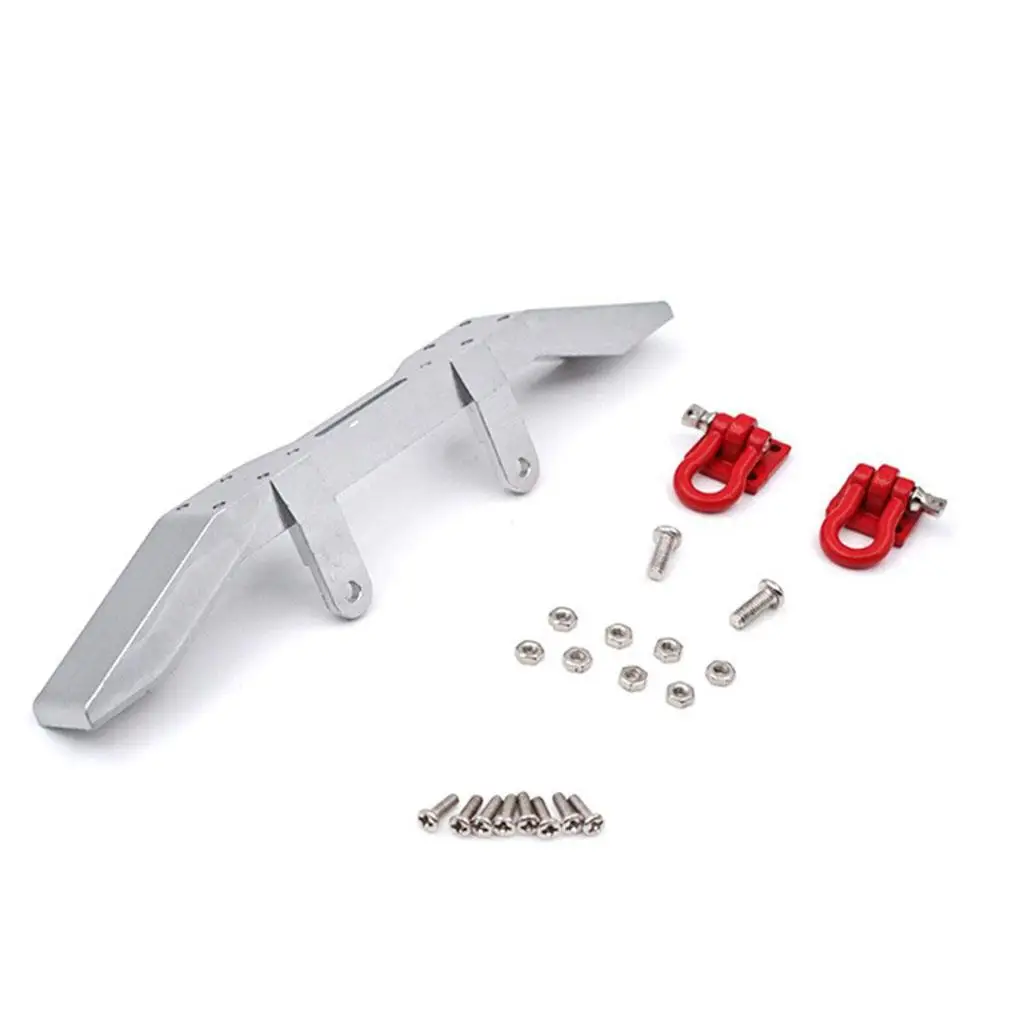Metal RC Crawler Truck Front Bumper Upgrade Kit with Trailer Hook for 1 16 Scale WPL Car view 3