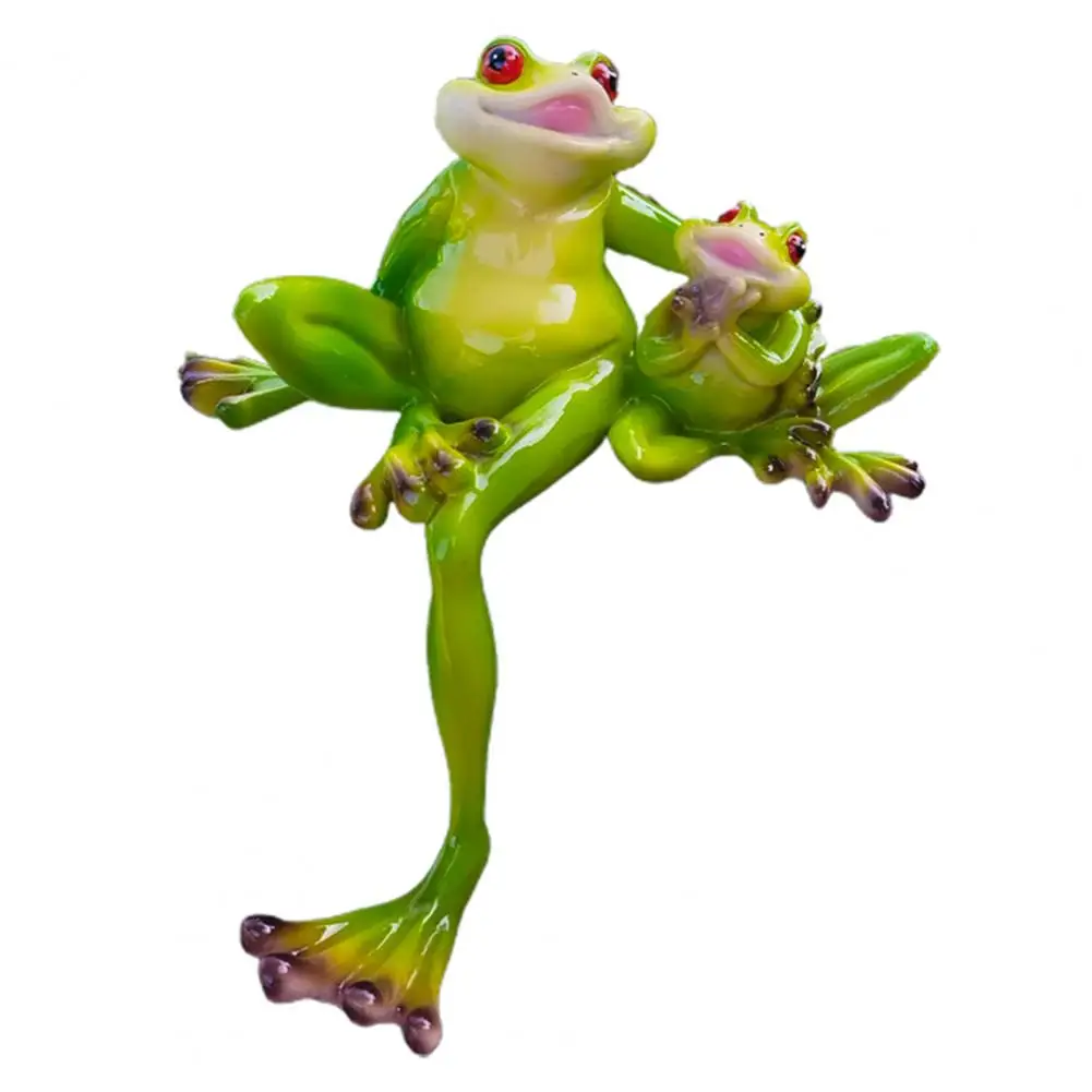 Adorable Frog Figurines Adorable Mom Baby Frog Garden Statues Resin Sitting Frog Figurines for Patio Lawn Home Decor for Yard