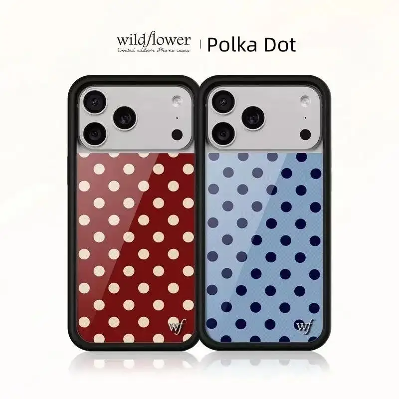 

Wildflower 3D Cute Black white brown yellow Polka Dots wf Phone case For iPhone 13 12 14 15 16 17 Pro Max Plus Wave point Cover﻿