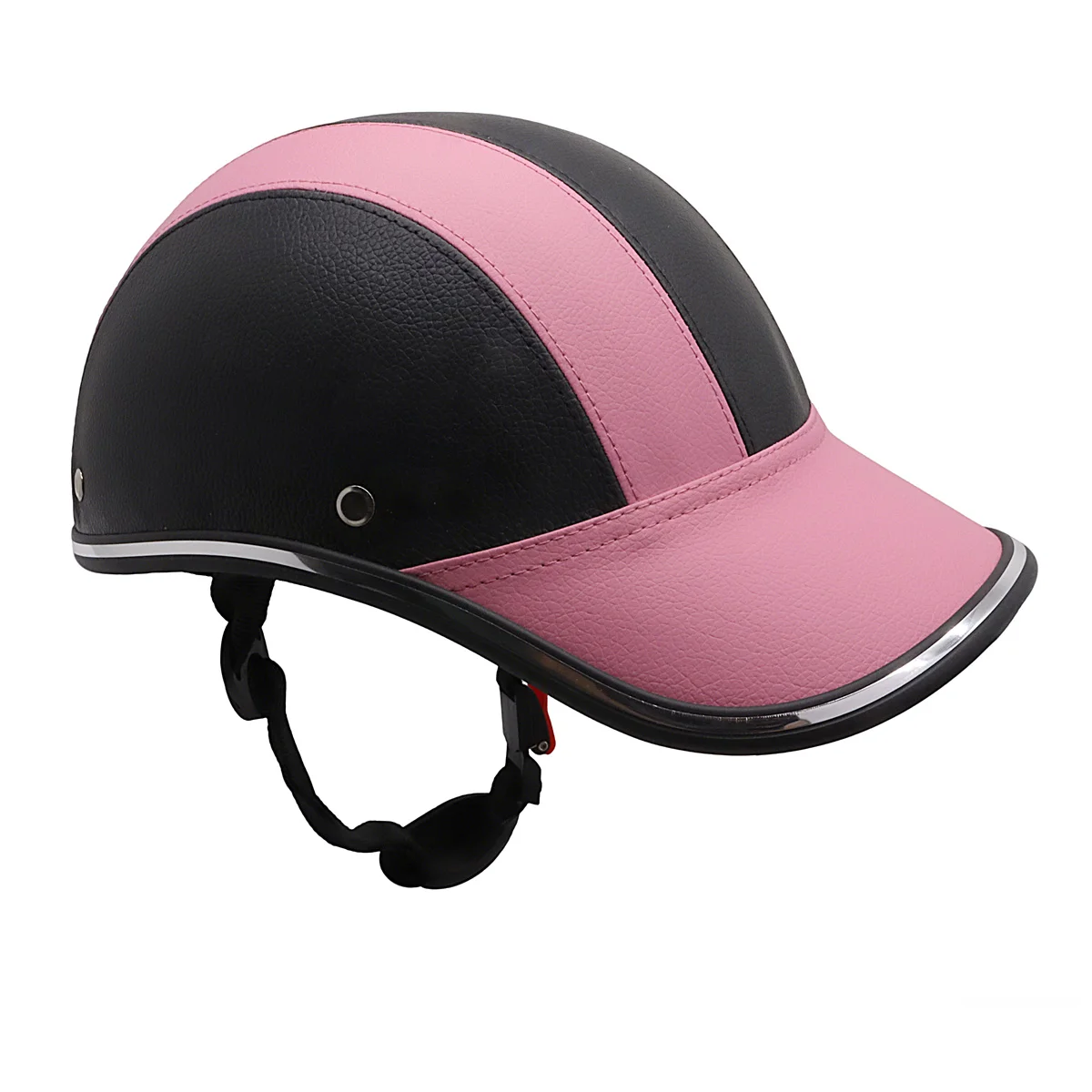 Bicycle Helmets Baseball Cap Motocross Electric Bike ABS Leather Cycling Safety Helmet with Adjustable Strap for Adult Women