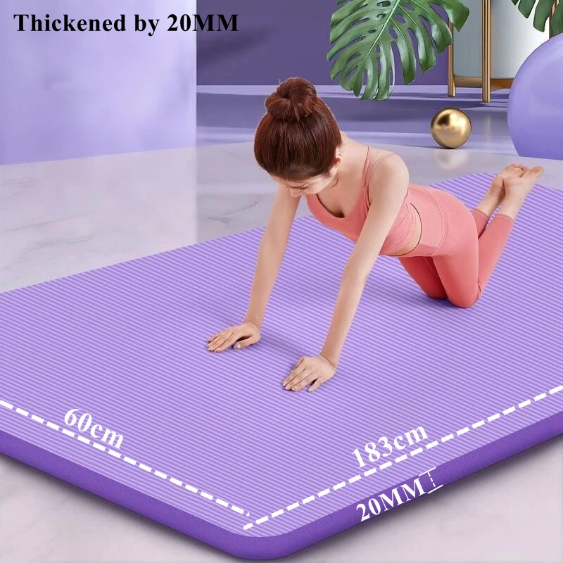 Gymnastiekmat Fitnessapparatuur 20MM 183×60cmDikke yogamatten Antislip Sport Fitnessmat Deken voor oefening Yoga en Pilates