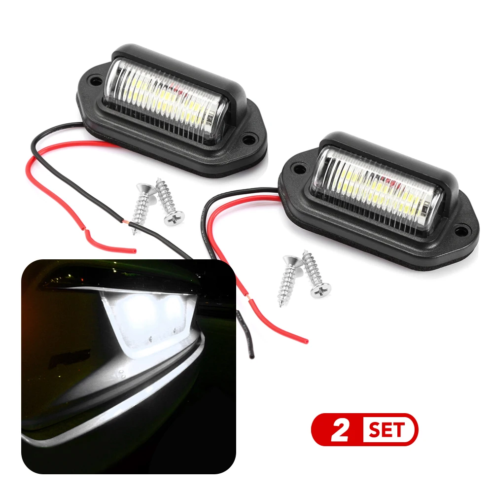 12V 6 LED Car License Number Plate Light for Toyota Tacoma Tercel Tiara Van Venza Yaris Hiace Prius V Hilux Land Cruiser