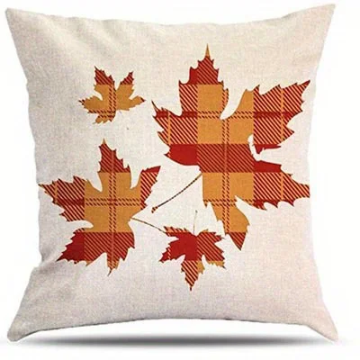 Short plush material pillowcaseHome Decor Eat Drink Thankful and Fall Themed Pillows Pattern Cushion Cover Suitable for Sofa Bed