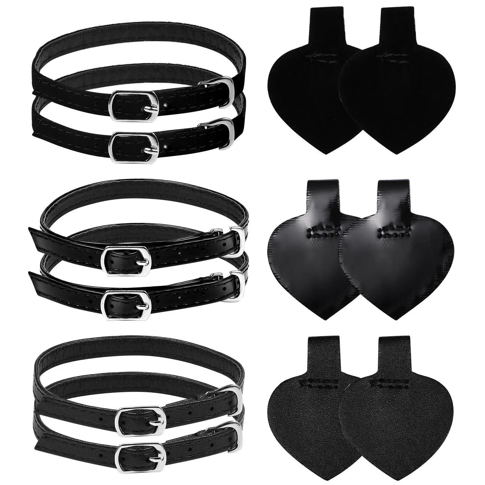 

6 Pcs High Heels Stickers Anti Slip Ankle Straps Shoes Grips Stoppers Shoelaces Protectors PU Material Durable Dance Sandals
