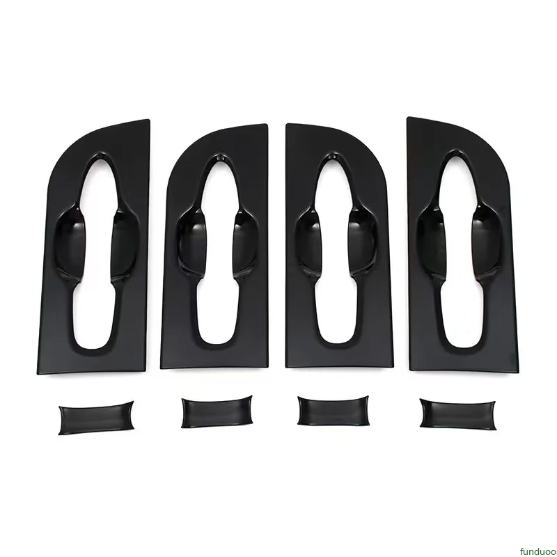 For Toyota Alphard Vellfire 40 Series 2023-2026 Glossy Black Carbon Fiber Chrome Car Door Handle Cover Bowl Styling Accessories