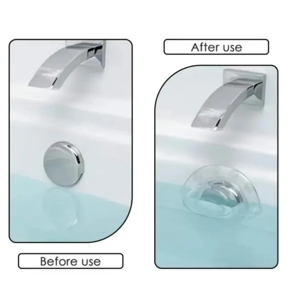 New Transparent PVC Bath Overflow Drain Cover Anti-overflow Water Stop Plug Add Extra Inches Water Drainage Cap Tub Warmer