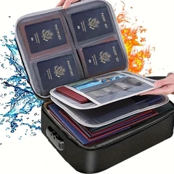 Document Bag With Lock, 3-Layer File Storage Case With Water-Resistant Zipper, Document Safe Portable Travel Home Organizer