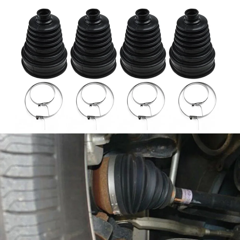 Car Silicone Constant Speed Dust Cover Track Connector Kit CV Joint Boot Replacement Universal Ball Round Clamp Car Accessories