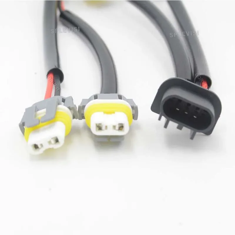 2Pcs 2-Way Splitter Wire Conversion Wire 9008 H13 TO 9005 9006 Harness Head Light Male Female Plug  Adapter Plug Play Ceramic