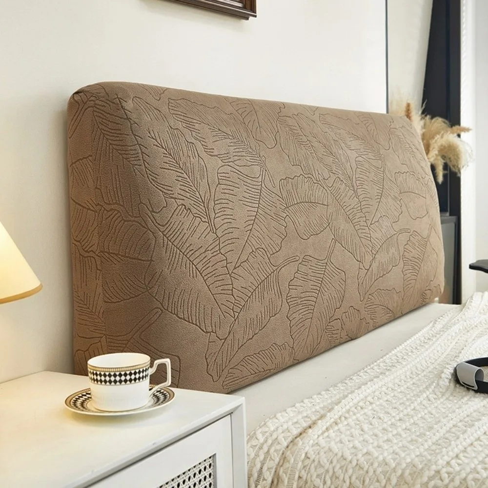 New Leaves Jacquard Headboard Cover Elastic All-Season Bedside Cover Washable Protective Headboard Slipcover Bedroom Use
