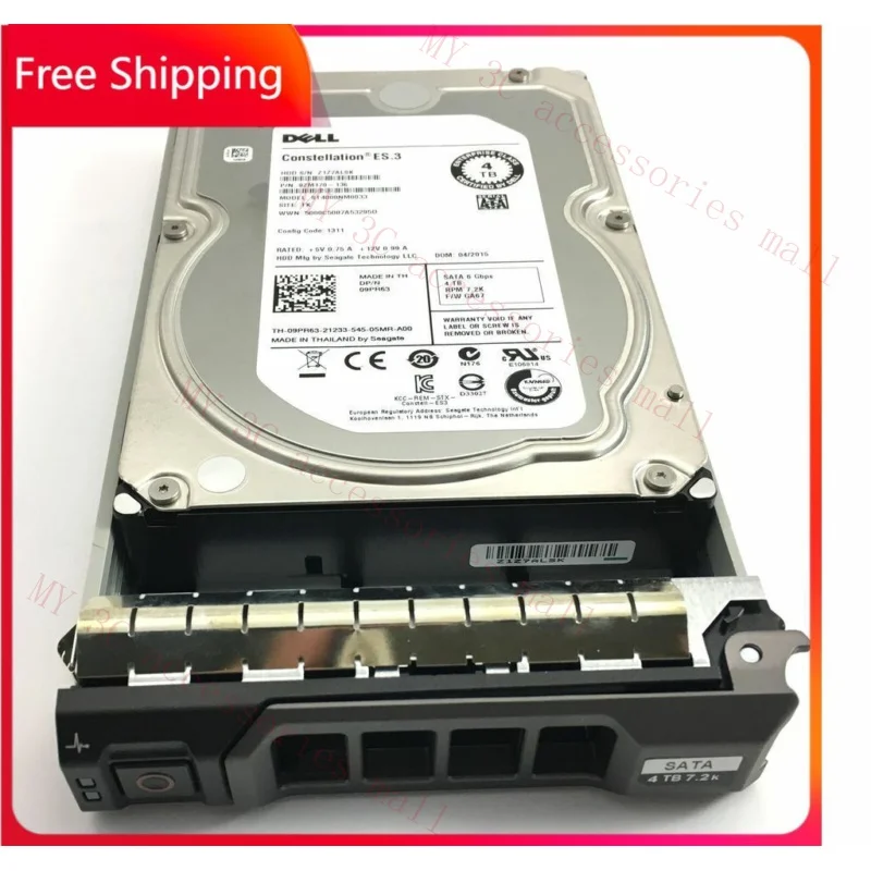 

Для Dell 09PR63 4TB HDD 7,2 K RPM 3,5 "SATA Модель: ST4000NM0044 DP/N: 9PR63