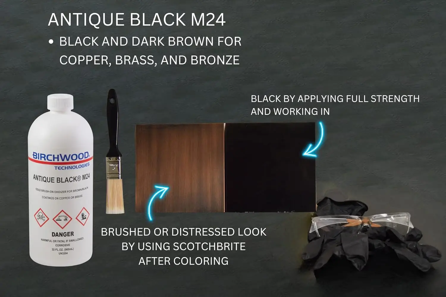 chwood Antique Black M24 Technologies - Cold Brush On Traditional Patina Solution To Create Black Aged And Distressed Look