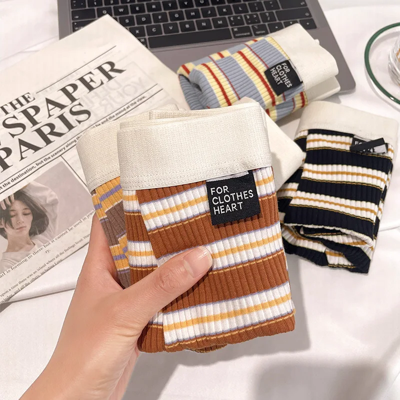 

Новые мужские трусы-боксеры из хлопка, большие размеры, со средней посадкой, в полоску, летние, дышащие, для мальчиков, шорты-боксеры