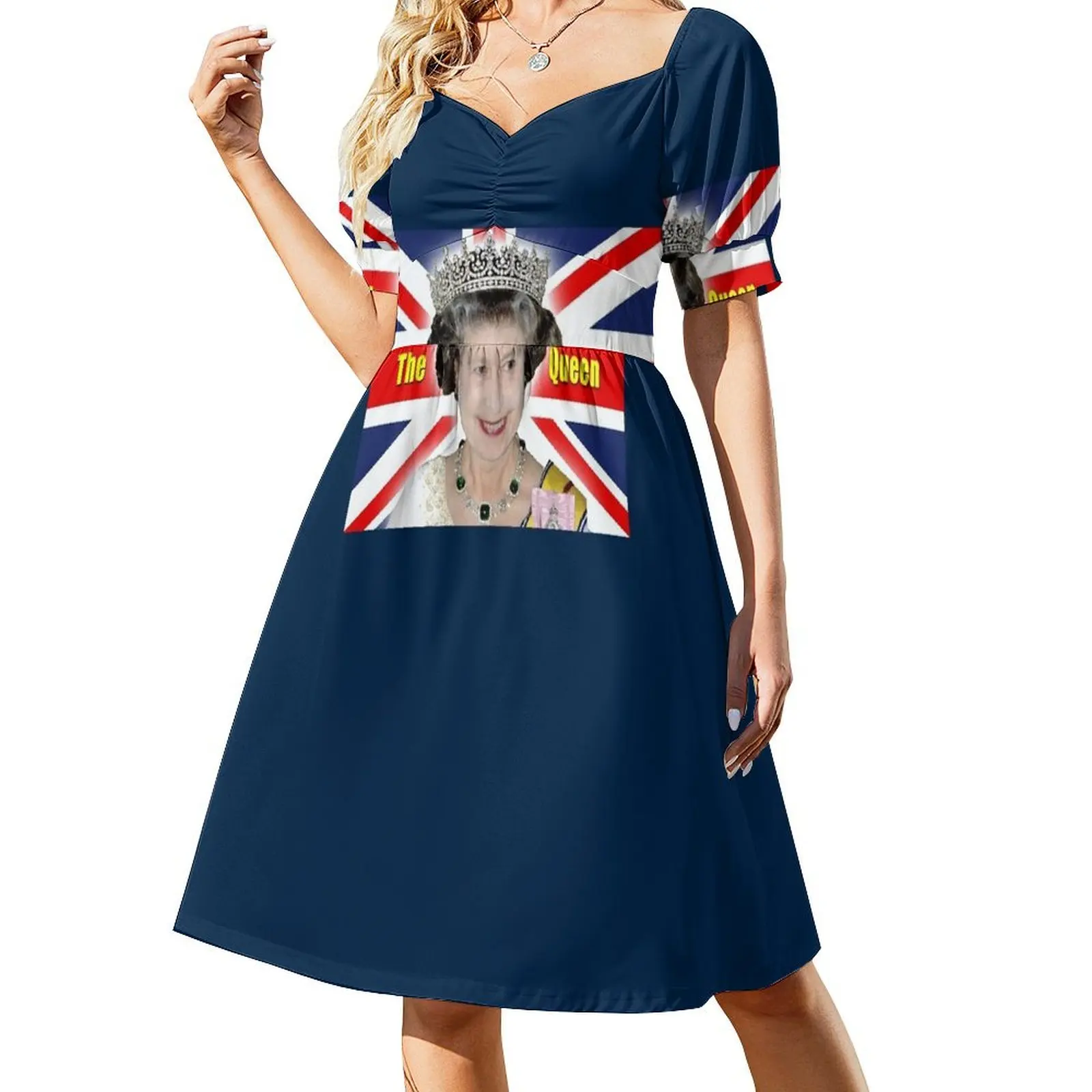 

HM Queen Elizabeth II - The Queen Professional Photo HD Short-Sleeved Dress Female clothing elegant dress