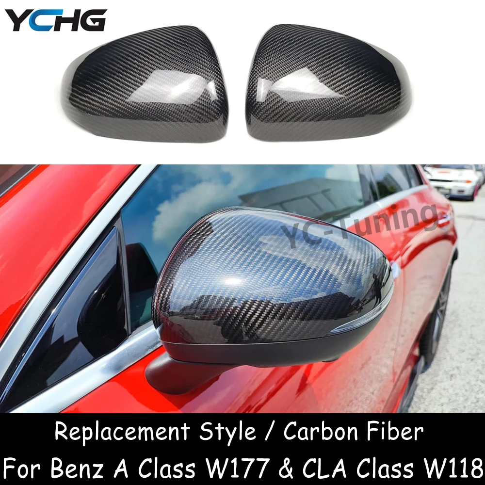 W118 W177 Carbon Fiber Mirror Cover for Mercedes Benz A Class W177 CLA Class C118 CLA250 CLA35 CLA45 AMG Replacement Mirror Caps