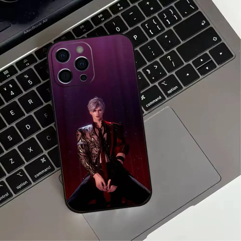 حافظة هاتف G-Game LOVE AND DEEP SPACE لهاتف iPhone 17,16,15,14,13,12,11 Plus، Pro Max، XS، غطاء أسود من السيليكون الناعم