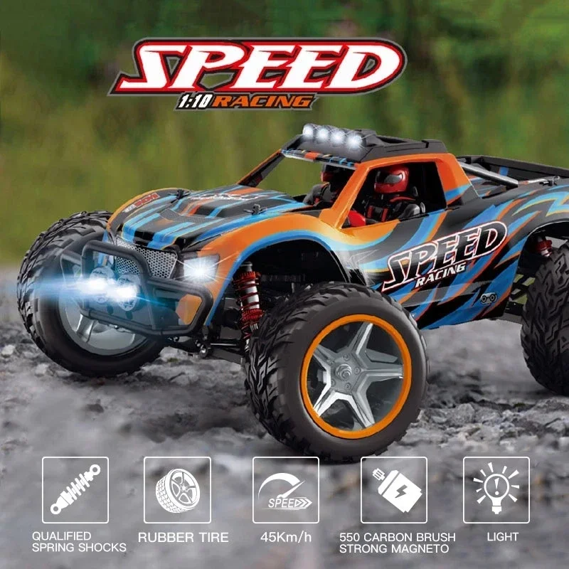 WLtoys 104009   1/10 Monster Truck 45KM/H 4WD Alloy Electric 4x4 Large Remote Control Car Drift Offroad 2.4G LED Light Toys Rc Car