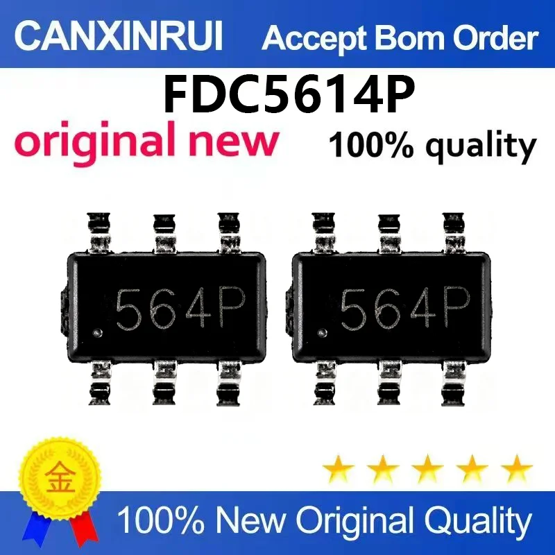 （5pcs-100pcs）Original genuine FDC5614P silk screen 564 * patch SOT-23-6 3A/60V MOSFET