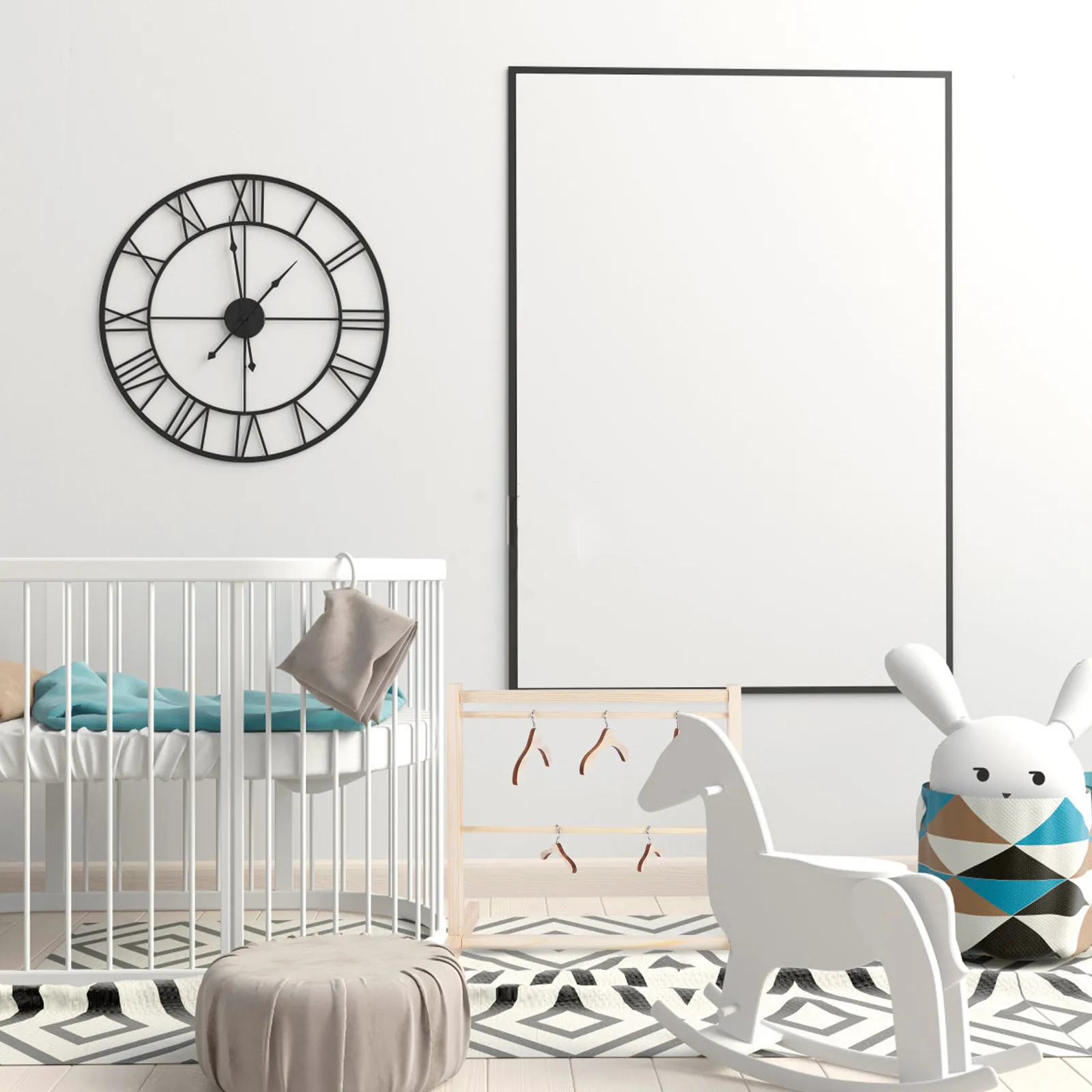 סט שלם של מתלה בגדים מעץ בצבע עץ, מתקן ארגון ואחסון לארון, מתלה תצוגה מעץ לבגדים