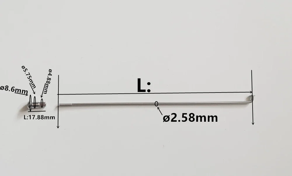 36 Stück/Los 12G 304 Edelstahl E-Bike Speichen 187/192/212/216mm für Light Bee X/S Offroad E-Motorrad Radspeichen – Detail 1